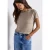 Street One Dames Shirt van jersey met gaasdetail in Beige