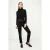 Mid-Rise Jegging met Kunstleren Details in het Zwart