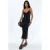 V-hals Kant Bodycon Midi Jurk