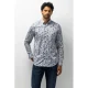State of Art regular fit casual overhemd met print – grijsblauw/midnight