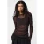 PIECES semi-transparante top met stippen – donkerbruin