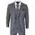 Heren Grijs Pak 3-delig Geruit Vintage Retro Slim Fit Trouwpak Klassiek