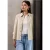 Street One Studio Dames Zachte corduroy overhemdblouse in Beige