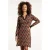 Smashed Lemon Retro gebreide jurk met bruin en zwart print |