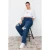 Trendyol Curve Dames Blauw Effen Wijde pijp Hoge taille Grote maten Jeans