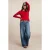River Woods Basic Ribbed Crew Neck T-shirt Long Sleeves Red