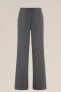 WE Fashion – Dames wide leg broek met krijtstreep – Regular fit – Donkergrijs –