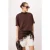 TRENDYOLMİLLA Dames Bruin Effen Kort Relaxed fit T-shirts