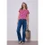 Street One Dames Shirt met hangende schouder en strepen in Pink