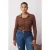 Trendyol Curve Dames Bruin Effen Lang Getailleerd Grote maten Blouses