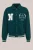WE Fashion – Heren loose fit jack van sweatstof met print – Loose fit – Donkergroen – Katoen –