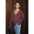 Oversized blouse met V-hals en lange mouwen
