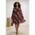 Trendyol Curve Dames Bordeaux Bloemen Kort / Mini Lang Casual A-lijn Grote maten Jurk