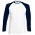 Fruit Of The Loom Heren baseballshirt met lange mouwen (Wit//Donker Marine)