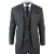 Heren 3-delig houtskoolgrijs geruit tweed visgraat vintage klassiek pak