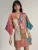 Hiccup Jurk  olijfgroen / petrol / pitaja roze / offwhite