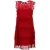 Alberta Ferretti mini-jurk met land- en franjedetails in rood acetaat.