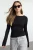 TRENDYOLMİLLA Dames Zwart Effen Lang Getailleerd Blouses