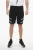 Lage taille losse VARSITY shorts met elastische inzetstukken in zwart