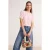 TRENDYOLMİLLA Dames Roze Colorblock Kort Regular fit Blouses