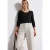 Street One Dames Overhemd met lange mouwen in effen kleur in Zwart
