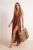 TRENDYOLMİLLA Dames Bruin Effen Maxi Mouwloos Strandkleding A-lijn Strandjurken