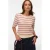 VERO MODA katoenen gebreide gestreepte trui met ajourdetails – zand
