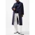 French Connection Arlana Pin Stripe Coat Navy And Grey