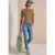 Jeans met Straight Leg pijpen en luipaardprint-piping