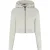 Malelions Women Cropped Zip Hoodie | Grey Melange