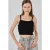 Vierkante Kraag Geribbelde Gebreide Crop Top
