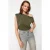 TRENDYOLMİLLA Dames Kaki Effen Kort Regular fit Blouses