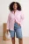 Trendyol Curve Dames Roze Gestreept Lang Getailleerd Grote maten Overhemden