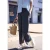 Broek met Wide Leg pijpen en geribbelde structuur