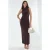 Gekruiste Detail Bodycon Maxi Jurk