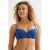 BEACHWAVE seersucker voorgevormde beugel bikinitop met lurex blauw