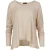 Beige gemêleerd gebreide top met zakdoekzoom