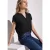 Street One Dames Blouse in effen kleur in Zwart