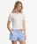 Cotton Elastic Geruite Shorts Blue