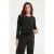 Smashed Lemon Basic top met gedrapeerd detail in zwart |