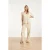 Smashed Lemon Linnen look wide leg broek in crème beige |