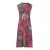 Mouwloze Empire Line-jurk in Fuchsia print