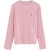 Roze kabeltrui met geborduurd Rigby Go-logo