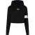 Malelions Women Captain Crop Hoodie | Black/White