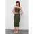 TRENDYOLMİLLA Dames Kaki Effen Midi Bodycon Kokerrok- rok Rokken