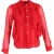 Comme des Garçons blouse met ruches en knopen in rode zijde
