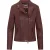 Dames bordeaux leren bikerjack – Delhi