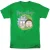 Rick And Morty Uniseks Drijvende Koppen T-shirt voor volwassenen (Kelly Groen)