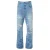Amiri Aloha Patch Straight Fit vervaagde indigoblauwe denimjeans