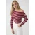 Gestreepte Off-Shoulder Lange Mouw Geribbelde Trui